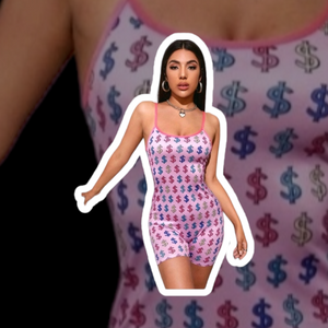 Dollar sign cami romper