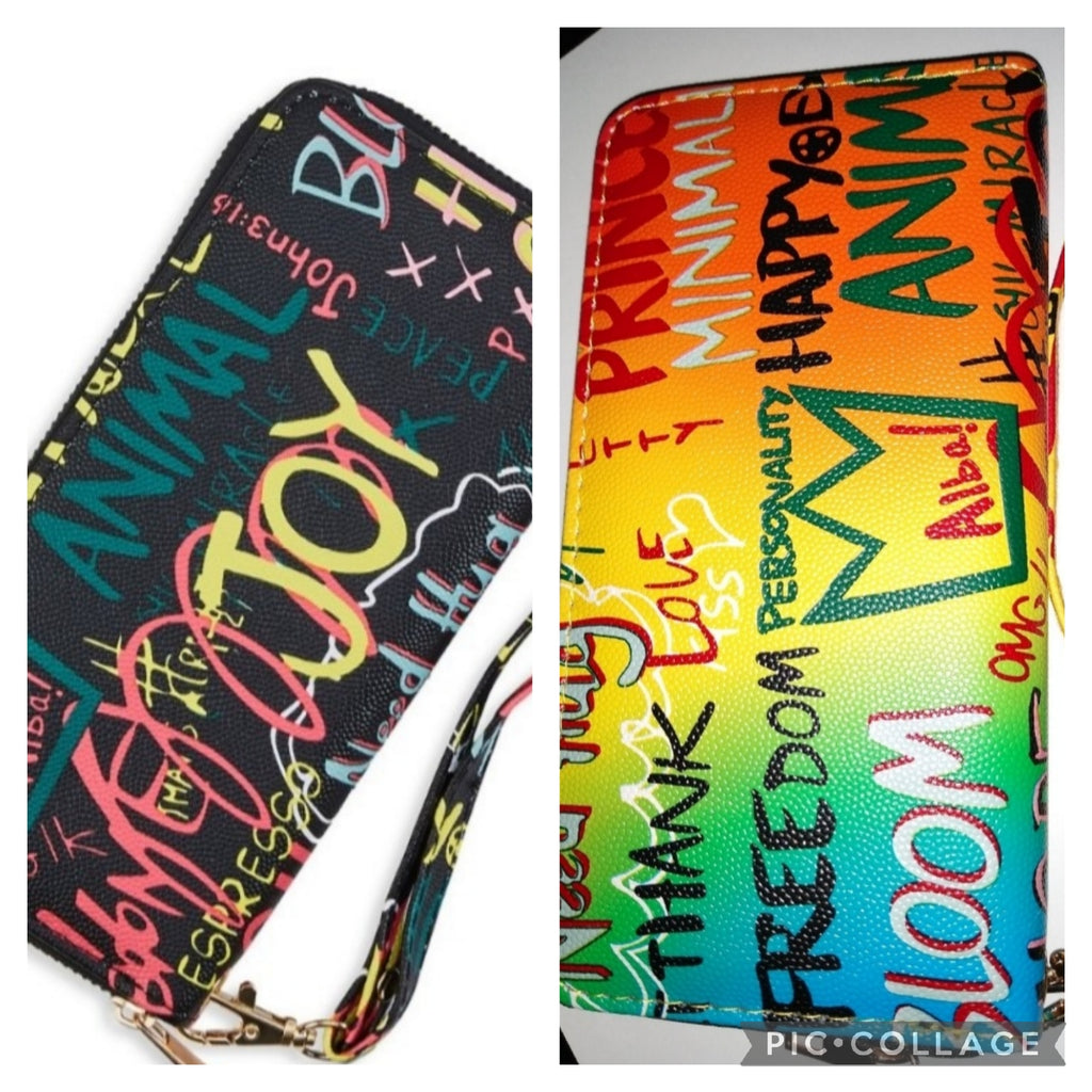 Grafitti print wallet