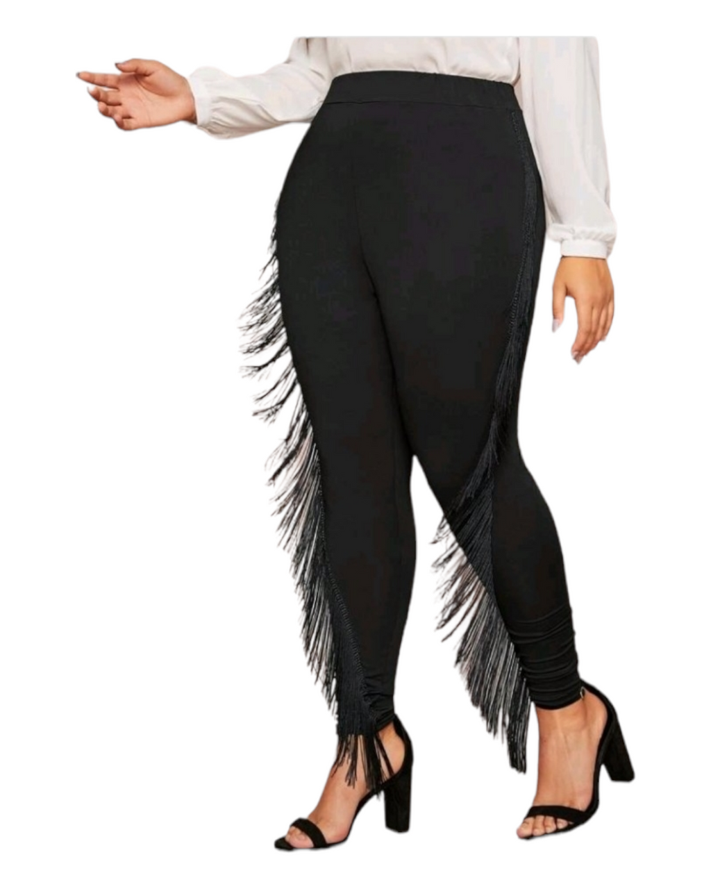 Black Fringe Pants