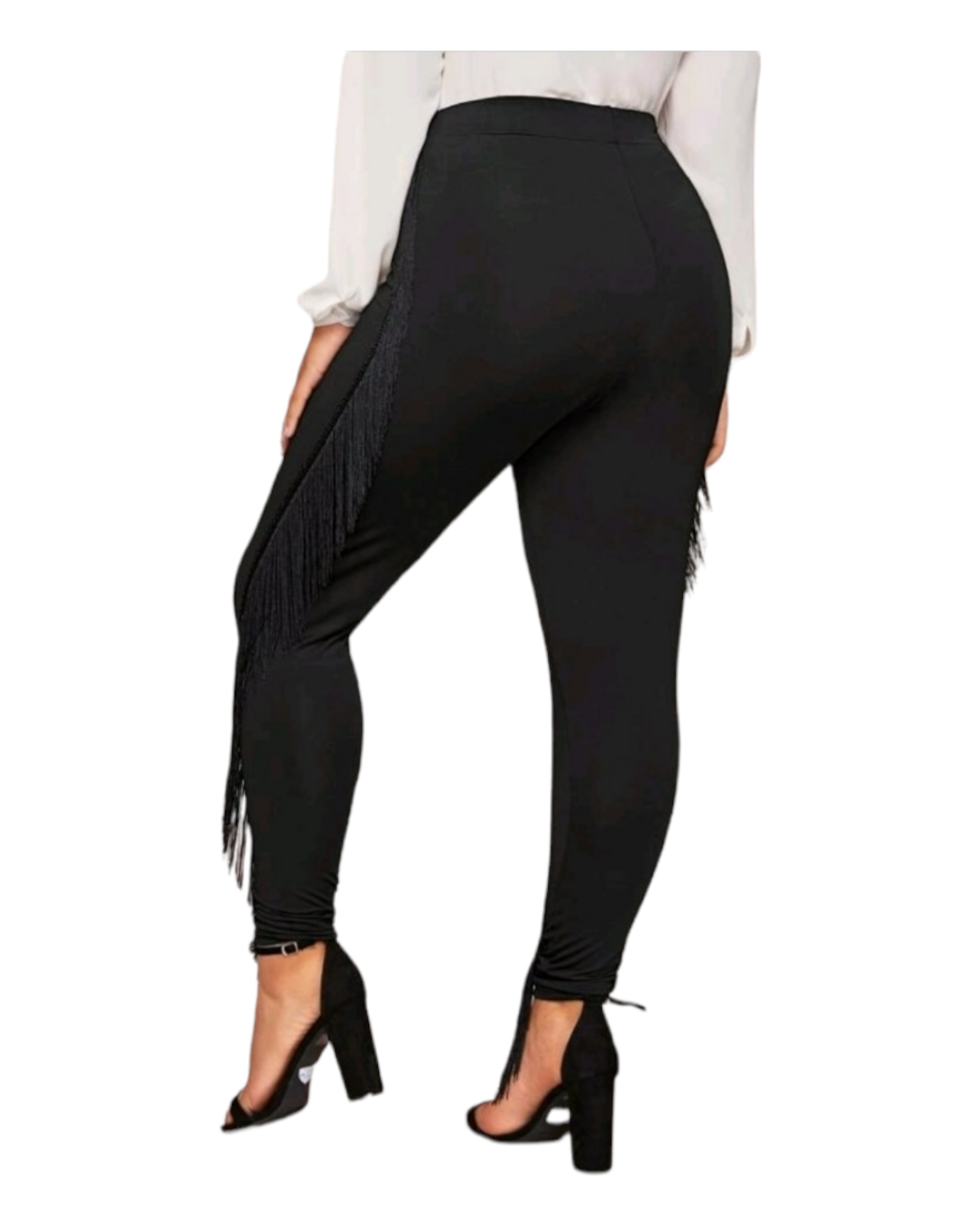 Black Fringe Pants