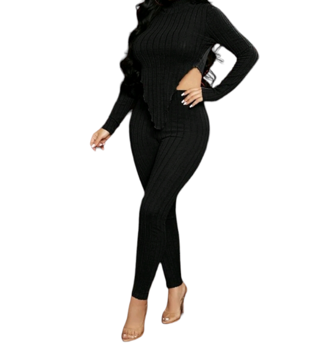 RIb Knit top and Leggings Set