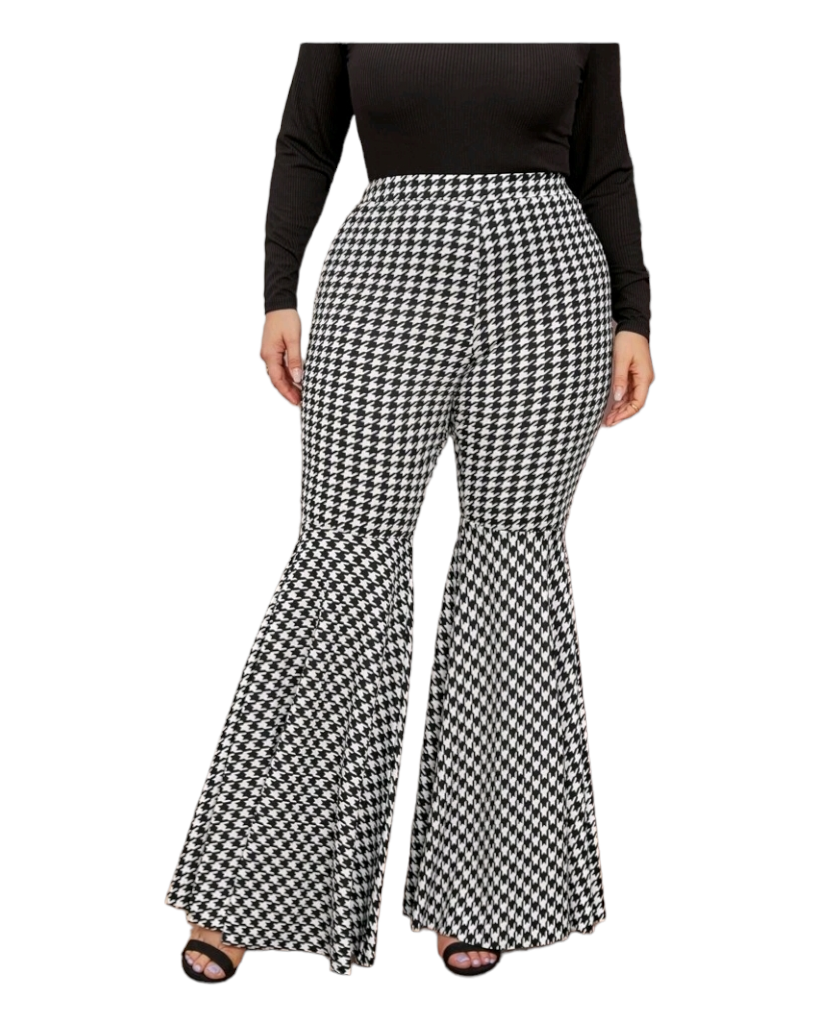 Hounds tooth flouncy bottom pants