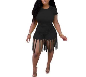 2 Piece Fringe Short Set