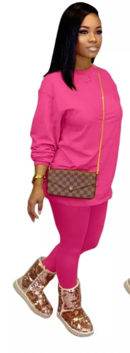 Pink Long Sleeve Fall Outfit