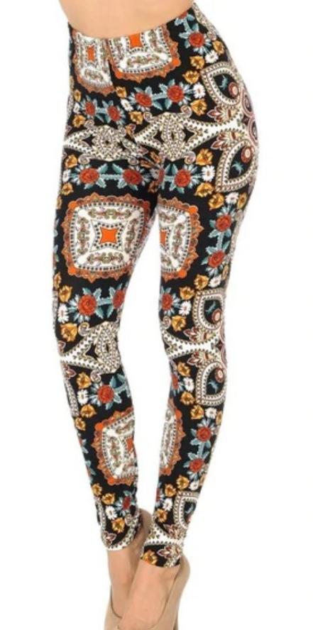 Brown motif leggings - Boss diva fashions