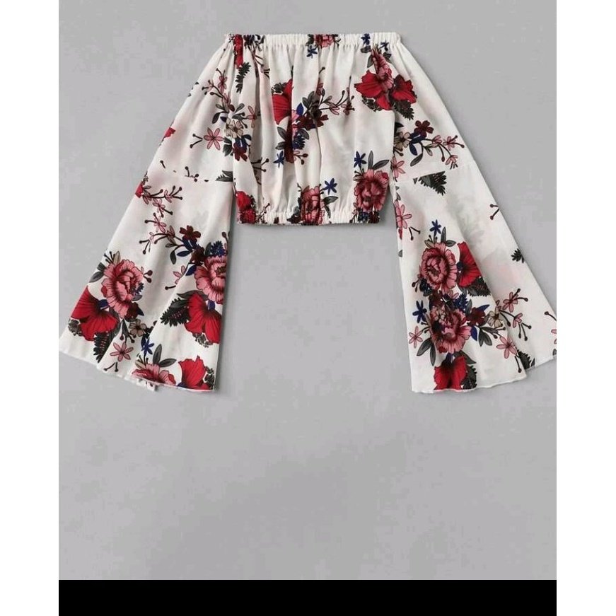 Floral birdot crop top - Boss diva fashions