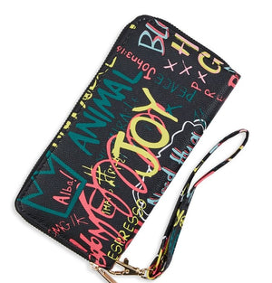 Grafitti print wallet - Boss diva fashions