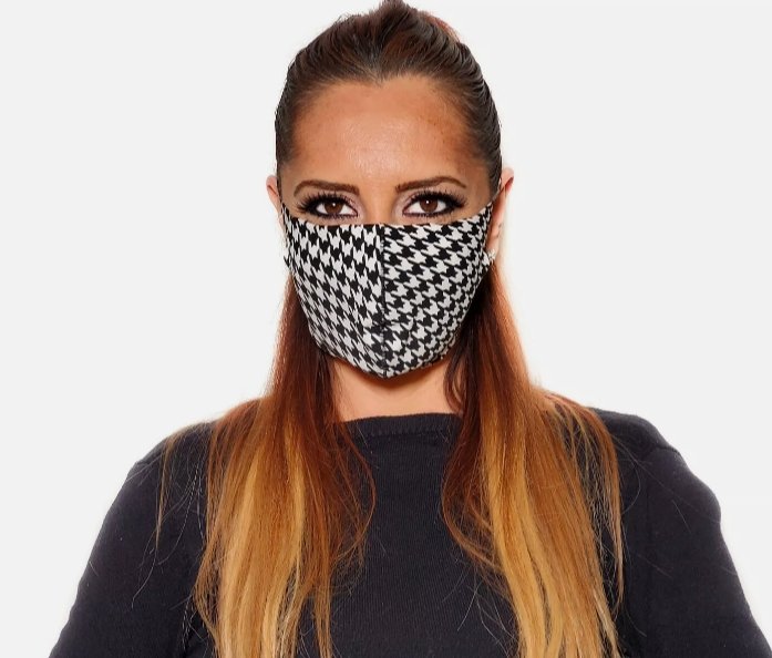 Houndstooth face mask - Boss diva fashions