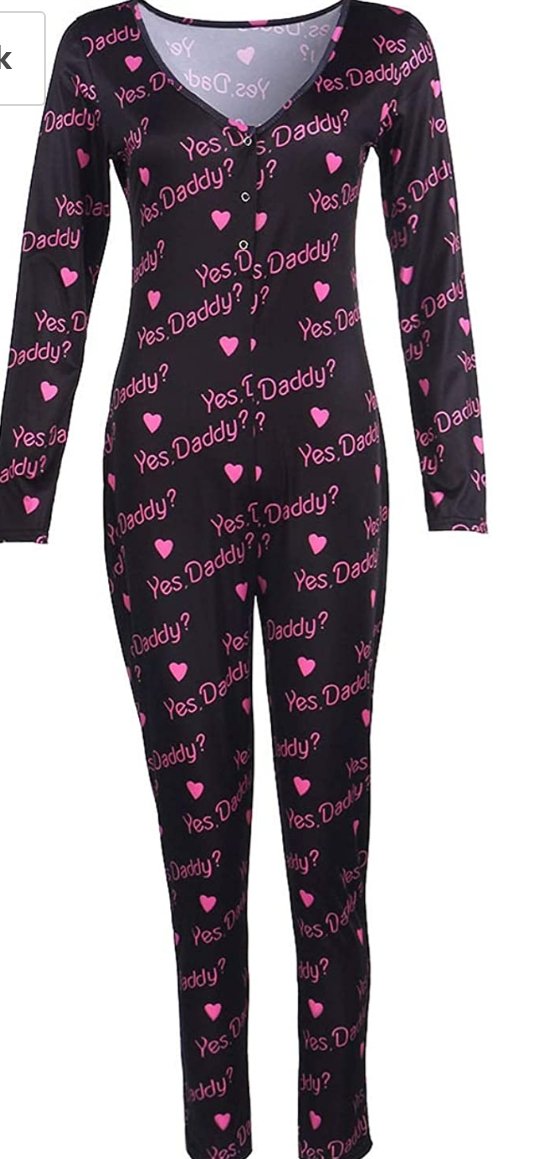 Ladies Black yes daddy onsie jumpsuit - Boss diva fashions