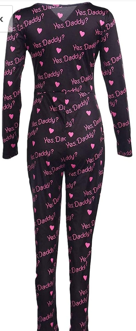 Ladies Black yes daddy onsie jumpsuit - Boss diva fashions