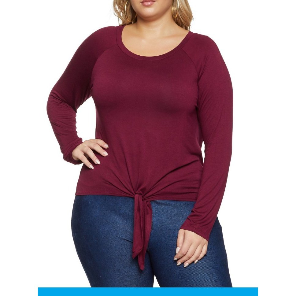 Long sleeve Burgundy Blouse - Boss diva fashions