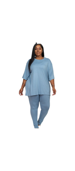 Oversized Tee with leggings - Boss diva fashions