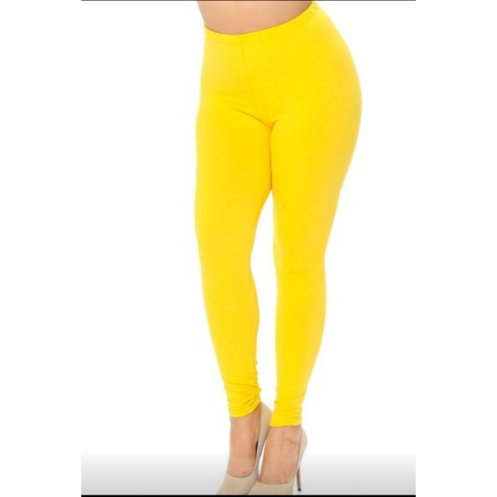 Plus size leggings (yellow) - Boss diva fashions