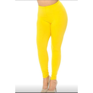 Plus size leggings (yellow) - Boss diva fashions