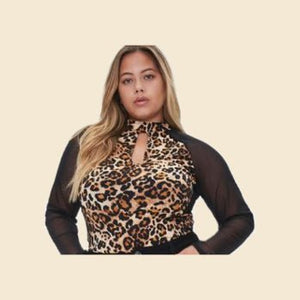 Plus size Leopard print body suit - Boss diva fashions