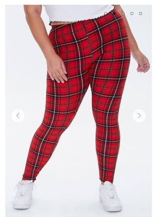 Plus size plaid leggings - Boss diva fashions