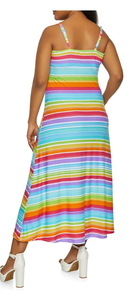 Plus size striped maxi dress - Boss diva fashions