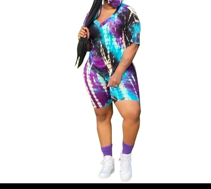 Purple and blue tye dye short set - Boss diva fashions