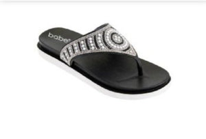 Rhinestone black thong sandal - Boss diva fashions