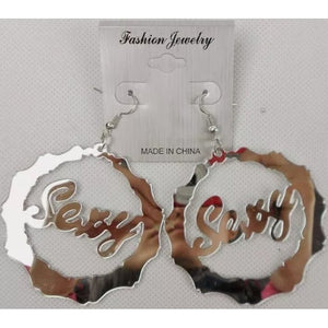 Silver retro like earrings - Boss diva fashions