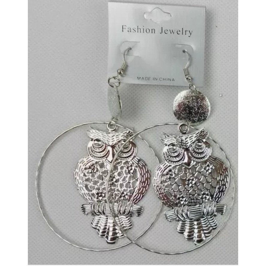 Silver retro like earrings - Boss diva fashions