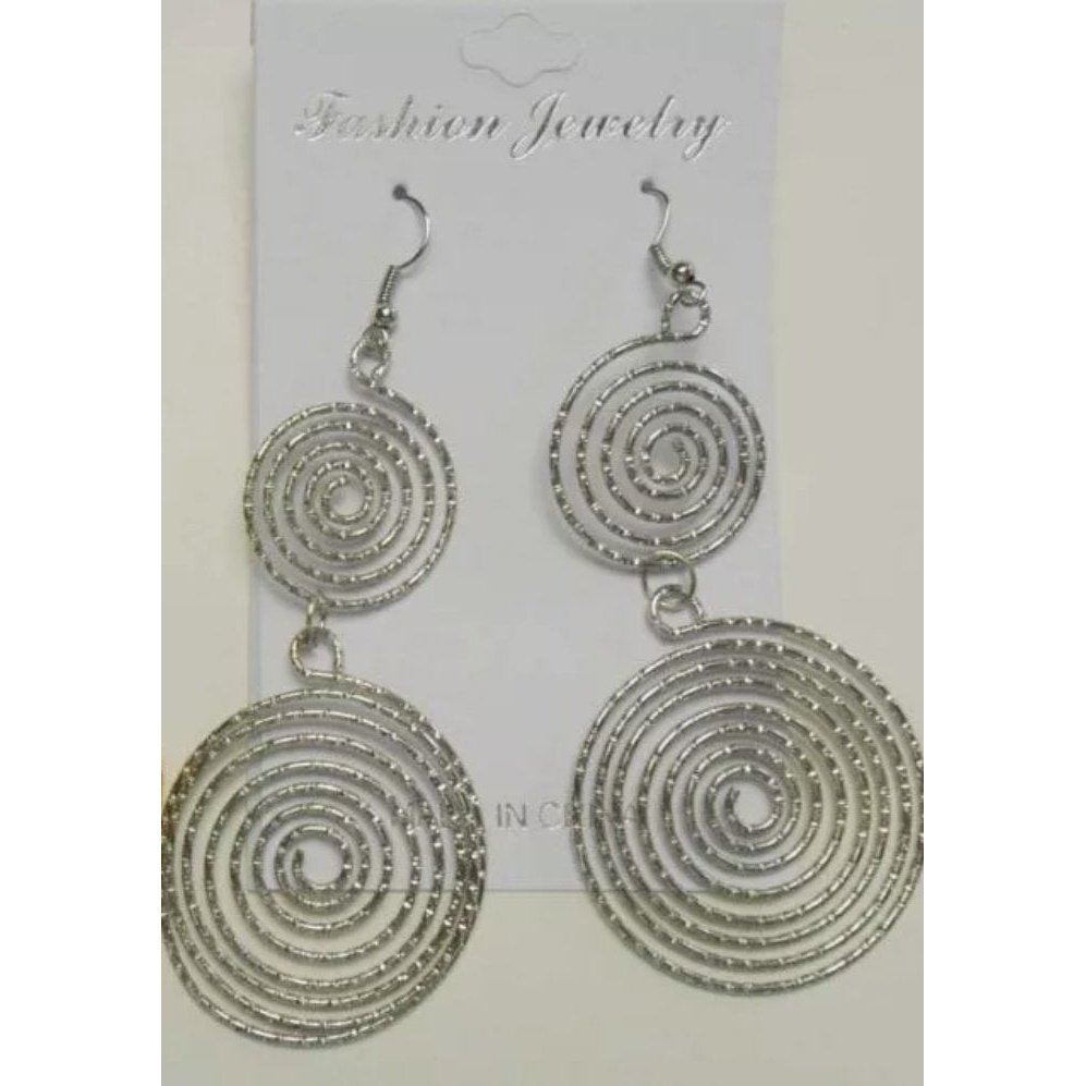 Silver retro like earrings - Boss diva fashions